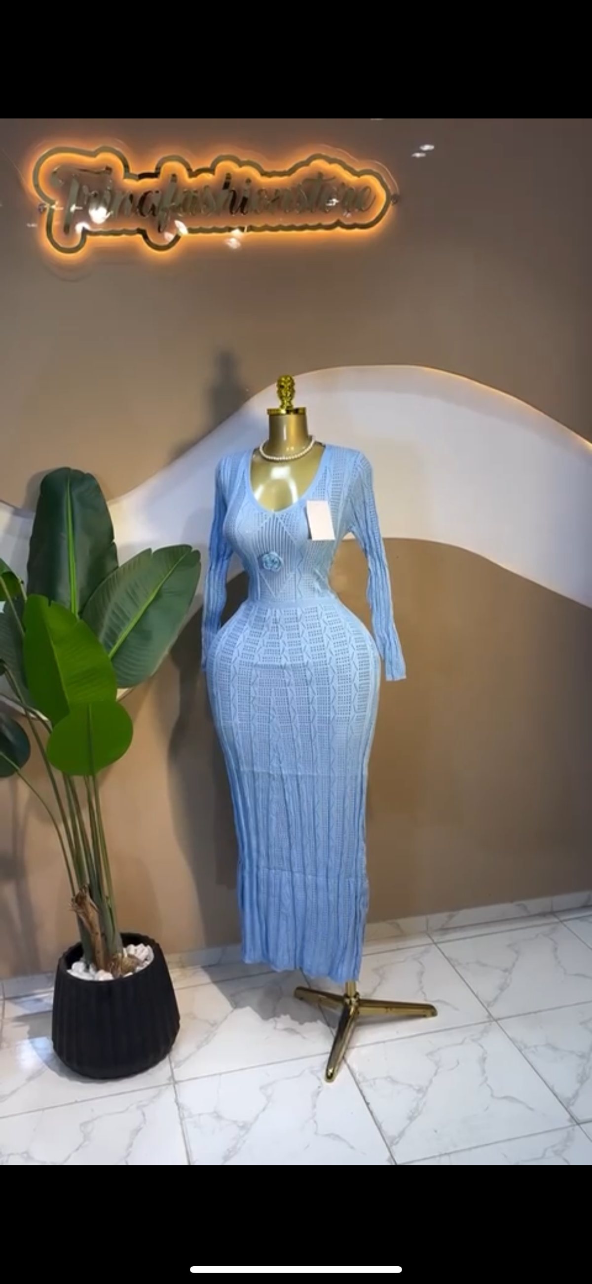 Blue long gown